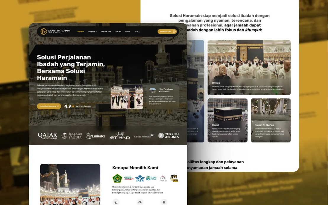 Solusi Haramain: Pilgrimage Travel Services Website Solusi Haramain: Pilgrimage Travel Services Website